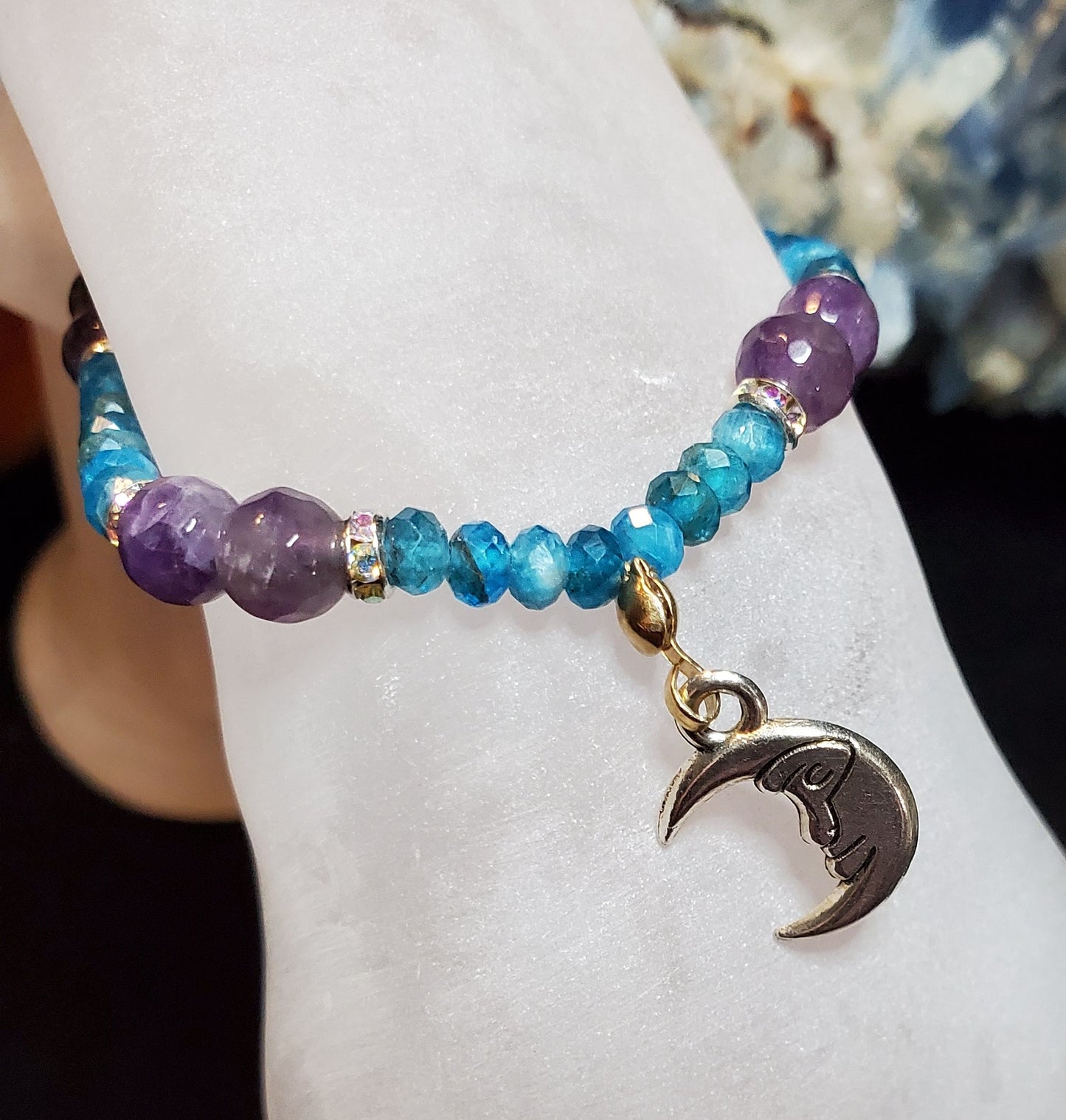 Amethyst with Blue Apatite