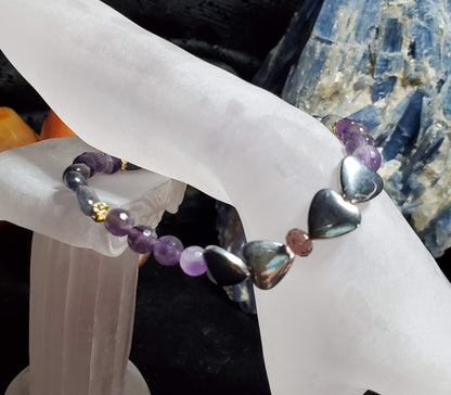 Amethyst and Hematite Healing Bracelet