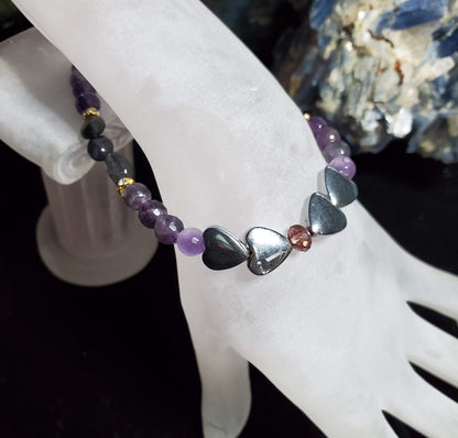 Amethyst and Hematite Healing Bracelet