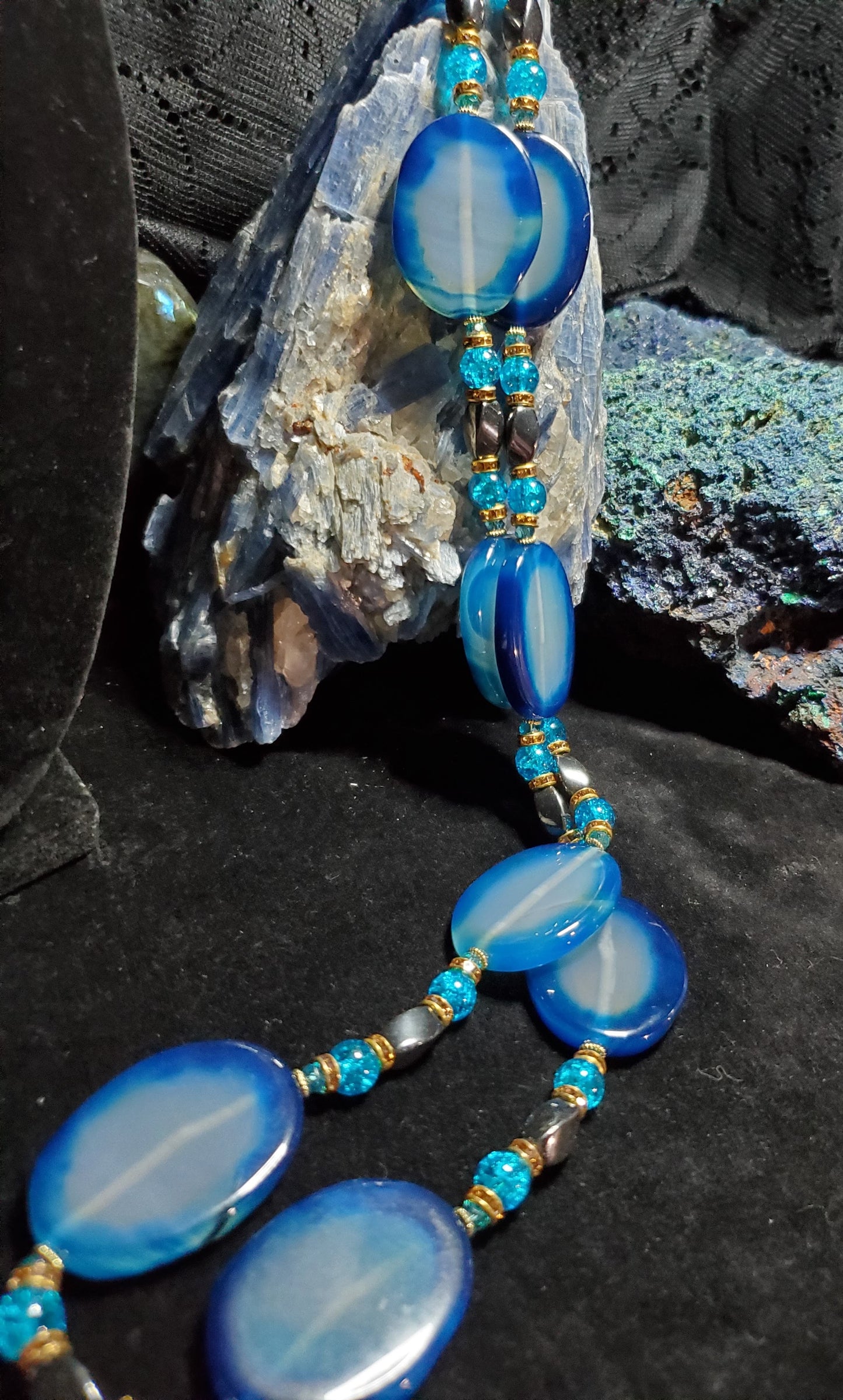 Blue Agate with Hematite