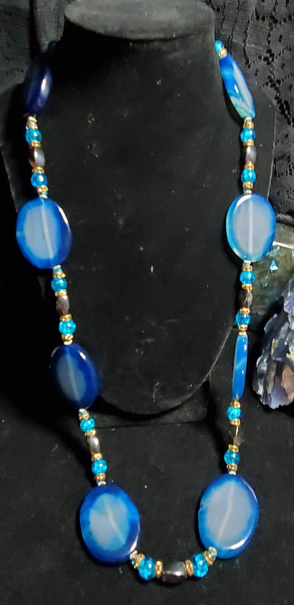 Blue Agate with Hematite