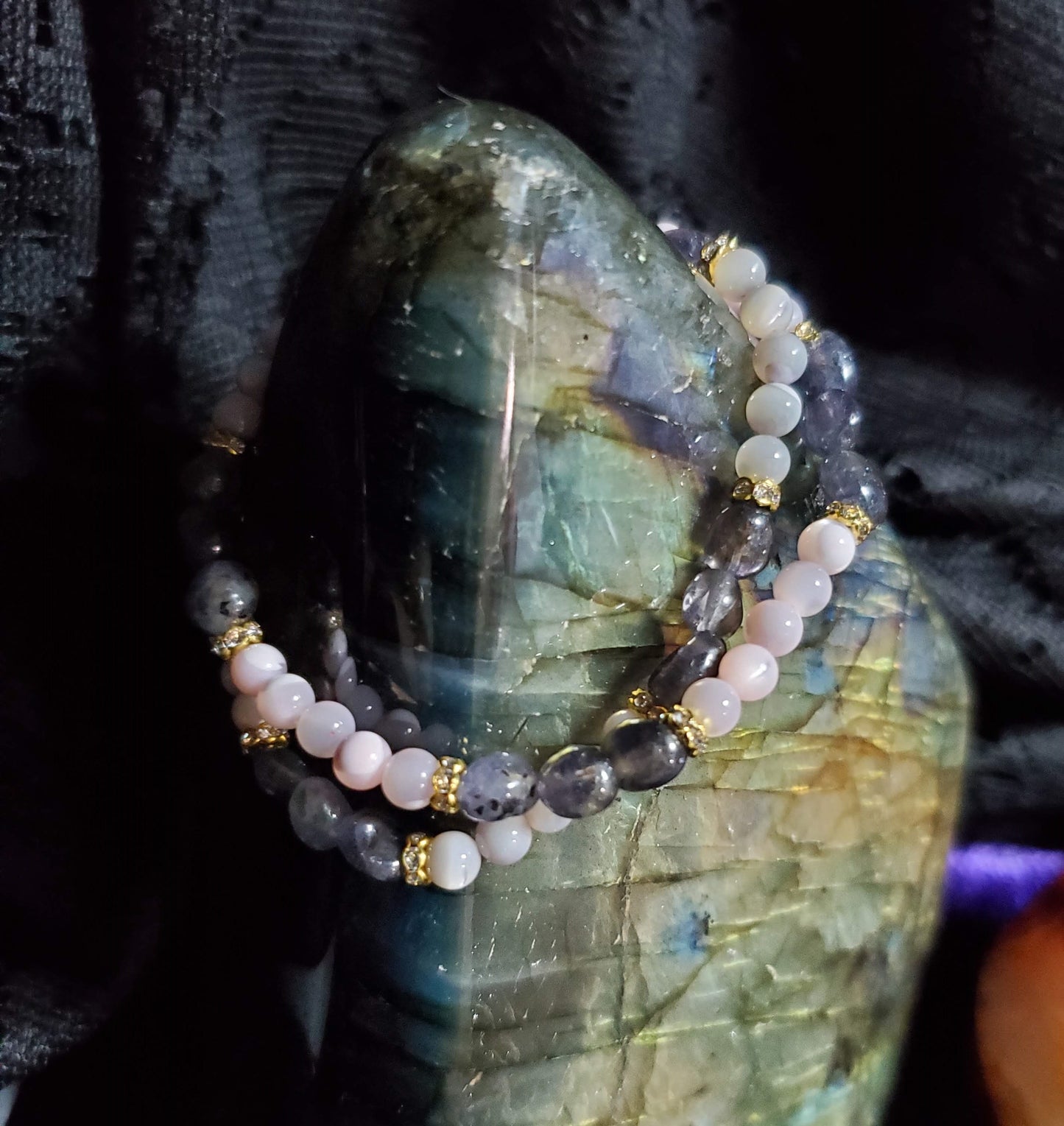 iolite with mother of pearl