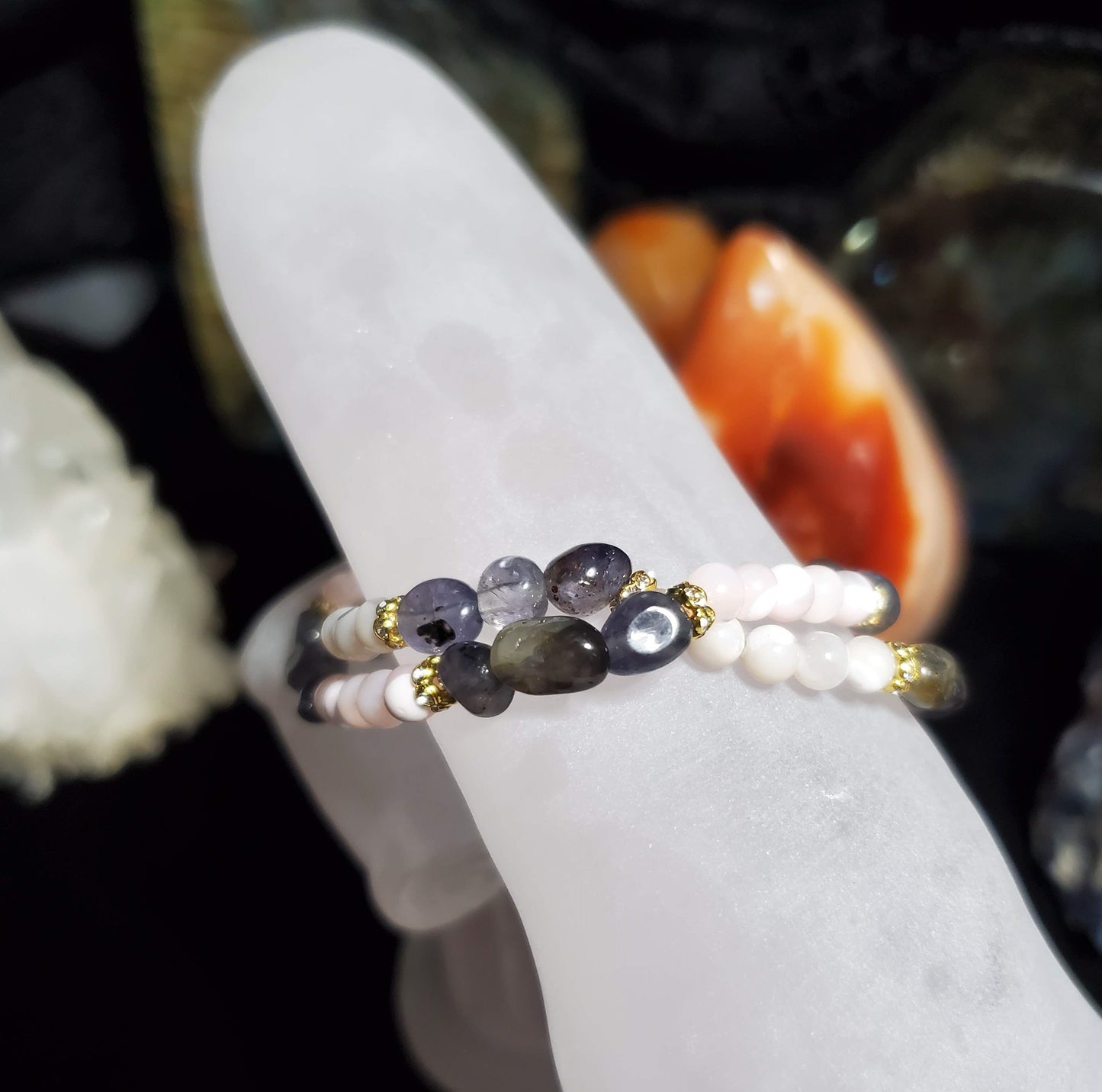 iolite with mother of pearl